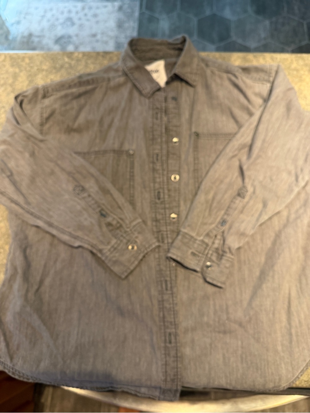 Aerie Woman’s Button-Up Shirt Size XS Graphite Gray